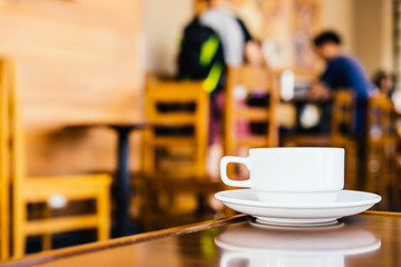 Coffee cup in coffee shop