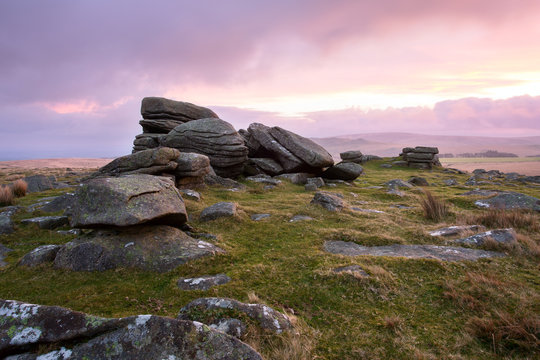 Sunrise Rowtor Dartmoor Devon Uk