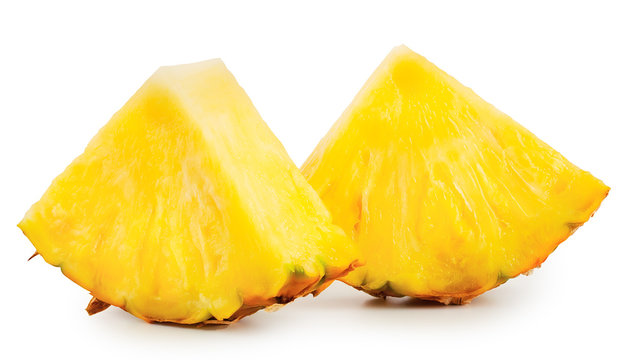 Slices of ripe juicy pineapple