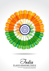 indian republic day background with flower