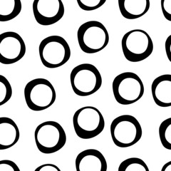 Hand drawn seamless pattern with circles
