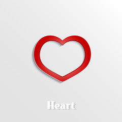 Abstract heart 3D paper icon.