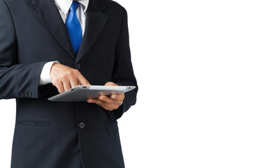 Businessman using tablet