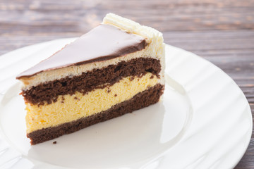 Chocolate cake slice