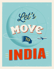 Vintage vacations poster - Let's move to India