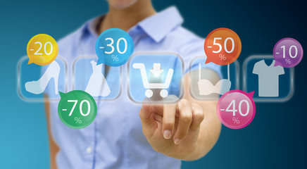 Woman shopping online