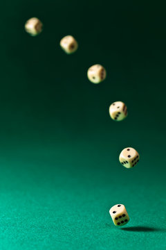 dice  on green table