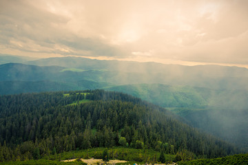 Fototapeta na wymiar View from Dovbushanka mountain, Ukraine