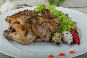 Quail grilled