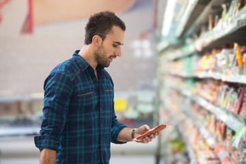 Man Shopping At The Supermarket