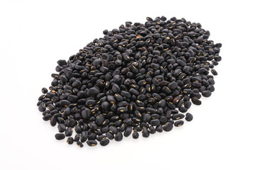 Black beans isolated on white background