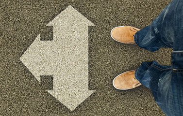 yellow boots on the road