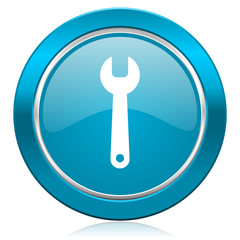 tools blue icon service sign