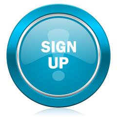sign up blue icon