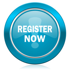 register now blue icon