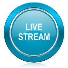 live stream blue icon