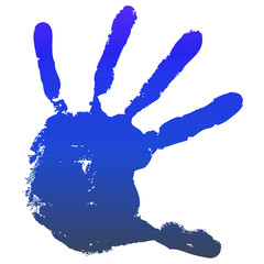 Conceptual children painted hand print isolated