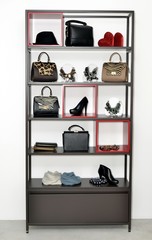 Fashion and Glamour shoes and bags for woman at a fashion store