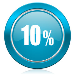 10 percent blue icon sale sign