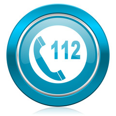 emergency call blue icon 112 call sign