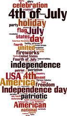 Obraz premium 4th of July word cloud concept. Vector illustration