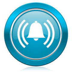 alarm blue icon alert sign bell symbol