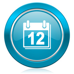 calendar blue icon organizer sign agenda symbol
