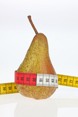 pear with measure tape