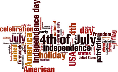 4th of July word cloud concept. Vector illustration