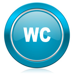 toilet blue icon wc sign
