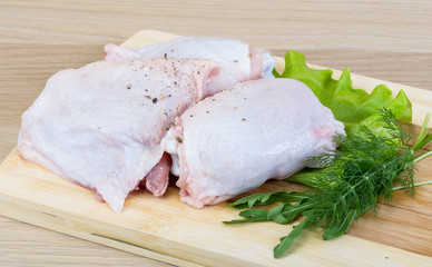 Raw chicken thighs