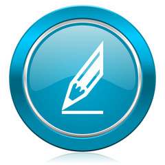 pencil blue icon draw sign