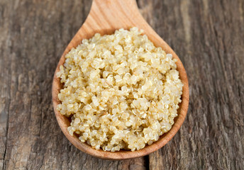 cookied quinoa on wooden surface