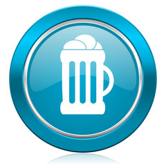beer blue icon mug sign