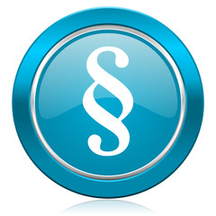 paragraph blue icon law sign