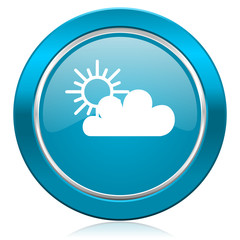 cloud blue icon waether forecast sign