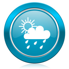 rain blue icon waether forecast sign
