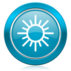 sun blue icon waether forecast sign