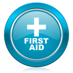 first aid blue icon