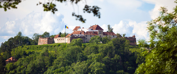 Old fortress "Cetatuia" on a sunny summer day