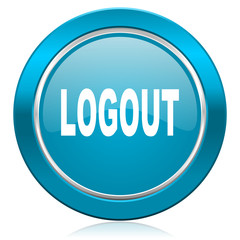 logout blue icon