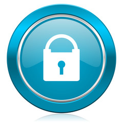 padlock blue icon secure sign