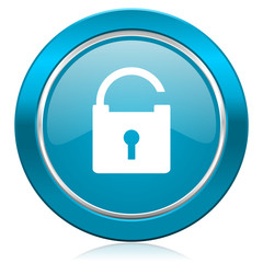 padlock blue icon secure sign