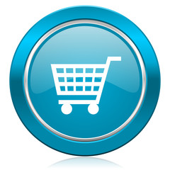 cart blue icon shop sign