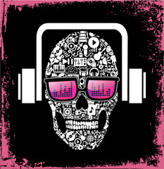 Music Skull Vector