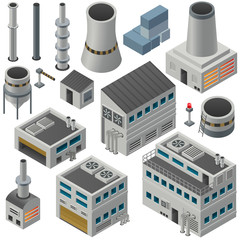 Isometric industrial buildings and other objects - 75965219