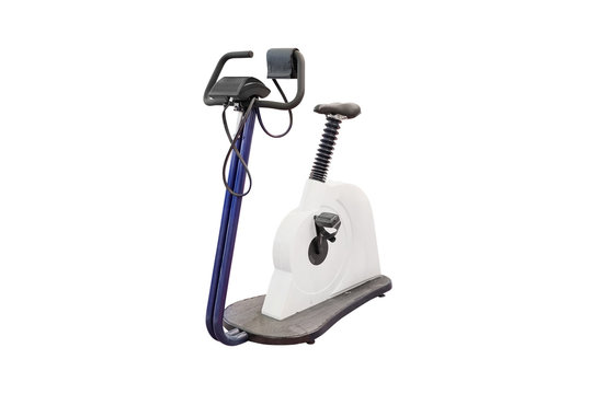 exercise bicycle under the white background