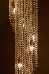 Fragment of crystal chandelier