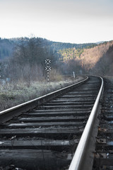 Fototapeta na wymiar Railway in the mountains