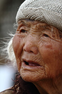 Alte Bauersfrau in China 